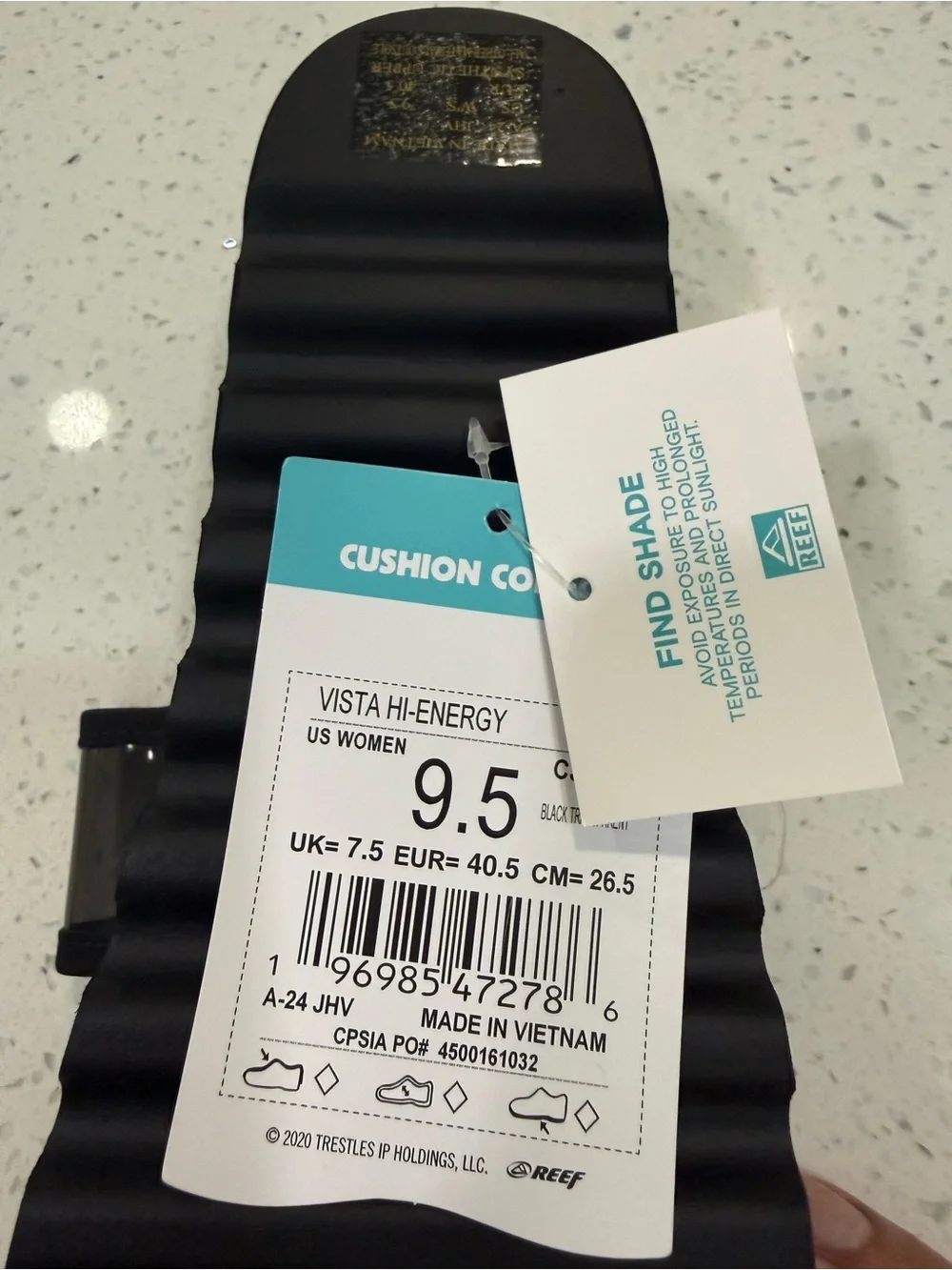 REEF Clear Black Vista Hi-Energy Platform Sandal Size 9.5 NWT